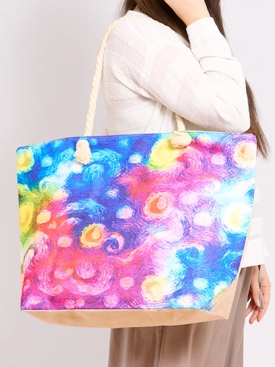 Royalfashion Голяма платнена чанта с принт