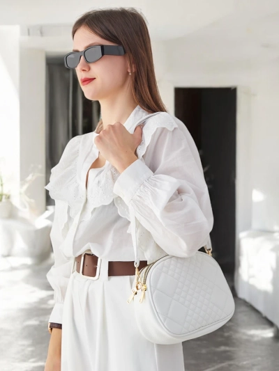 Royalfashion Малка овална дамска чанта, изработена от еко-кожа