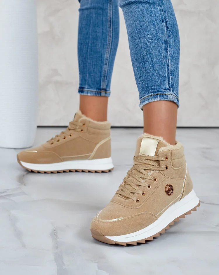 Royalfashion Затоплени дамски маратонки с кожа Casill