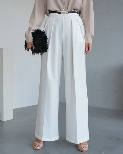 Royalfashion Широки дамски панталони с плисета