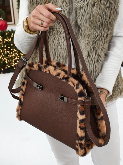 Малка дамска чанта от еко кожа с пантерка Panthory