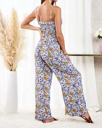 Royalfashion Дамски комплект с шарка в синьо