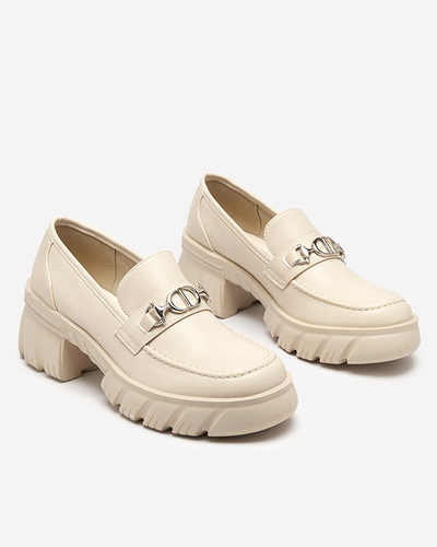 Бежови дамски обувки на масивна подметка Terima - Обувки