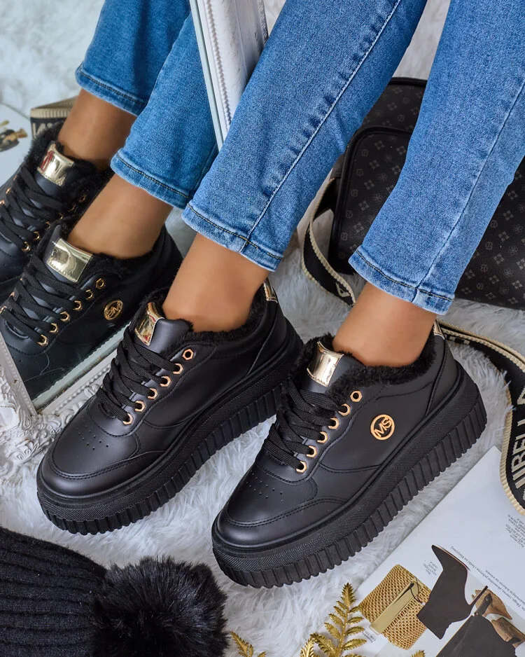 Royalfashion Затоплени дамски маратонки с кожа Sofi