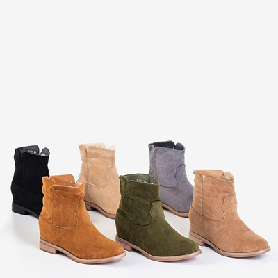 Боти Eliana от екологичен велур на ток