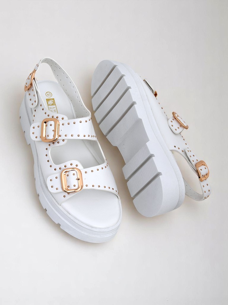 Royalfashion Дамски сандали на дебела подметка с камъчета Rocky Chic