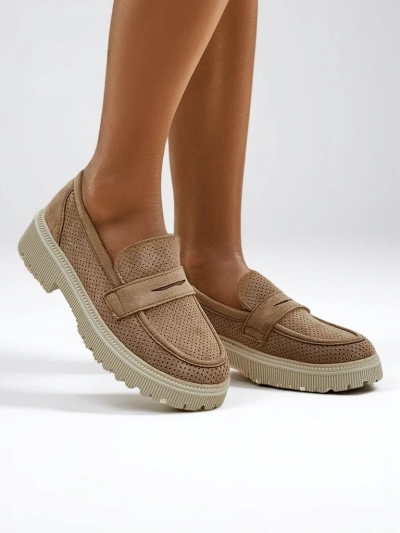 Royalfashion Женски мокасини от еко велур Dunes