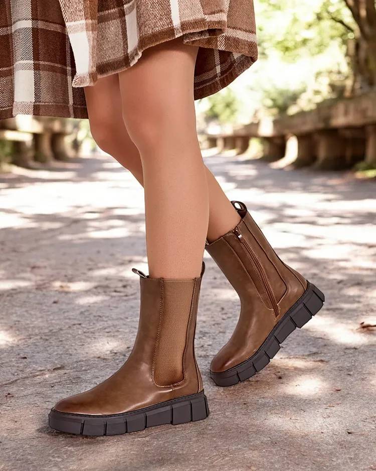 Royalfashion Дамски ботуши на платформа Couell