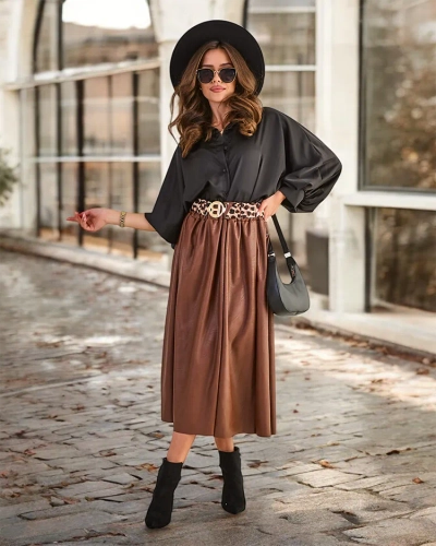 Дамска пола от еко кожа на Royalfashion