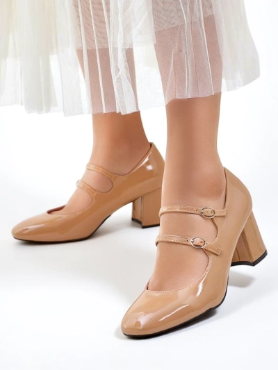 Обувки с токчета от лакова кожа за жени с презрамки Ovinna