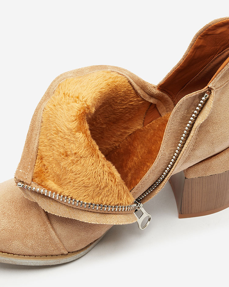 Royalfashion Черни дамски ботуши на ток Ricteas