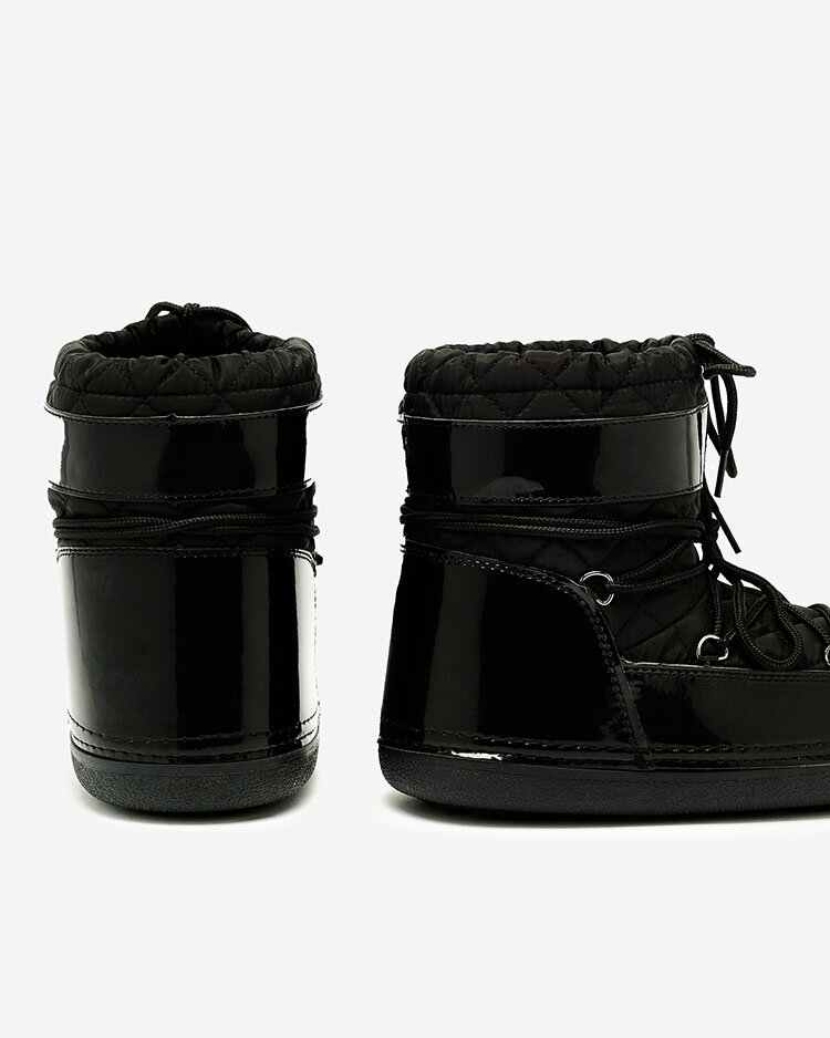 Royalfashion Черни дамски ботуши за сняг с венец Yevnoiela