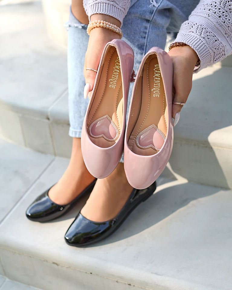 Розово Дамски лакирани балерини Fama - Обувки