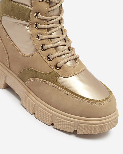 Светлокафяви дамски изолирани ботуши Kasemi- Footwear