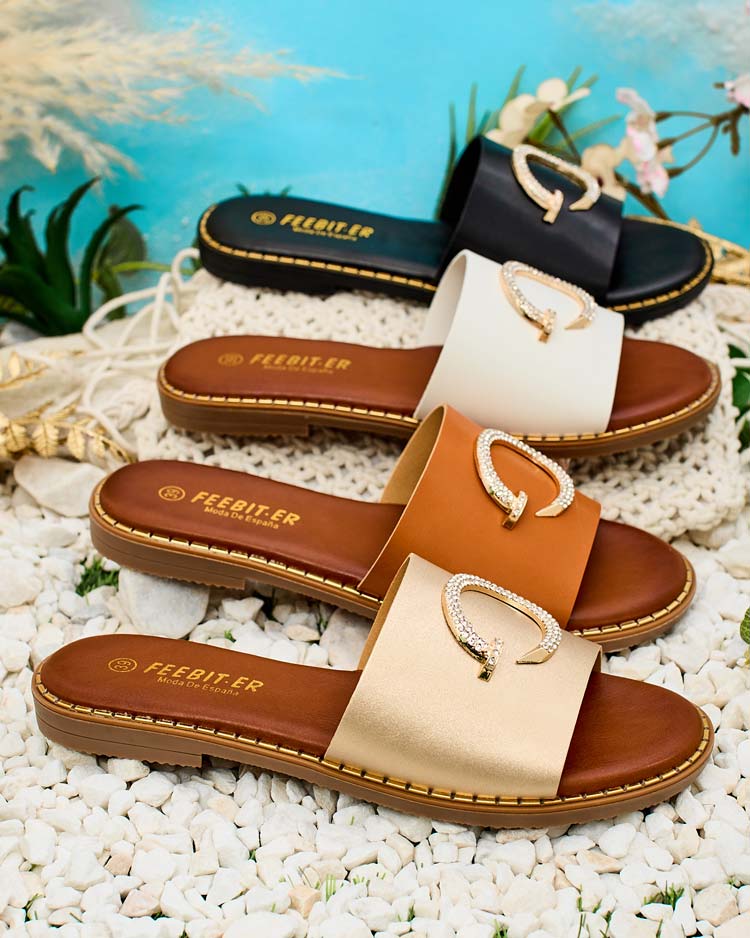 Royalfashion Дамски джапанки Omerta с плоска подметка