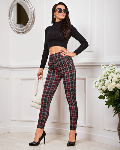 Royalfashion Затоплен кариран дамски панталон