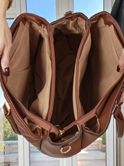 Дамска чанта shopper от еко кожа с щампа Corvella