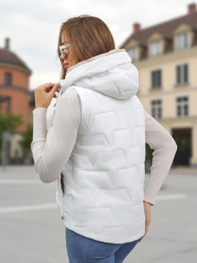 Дамска капитонирана жилетка с качулка Crimson Haze