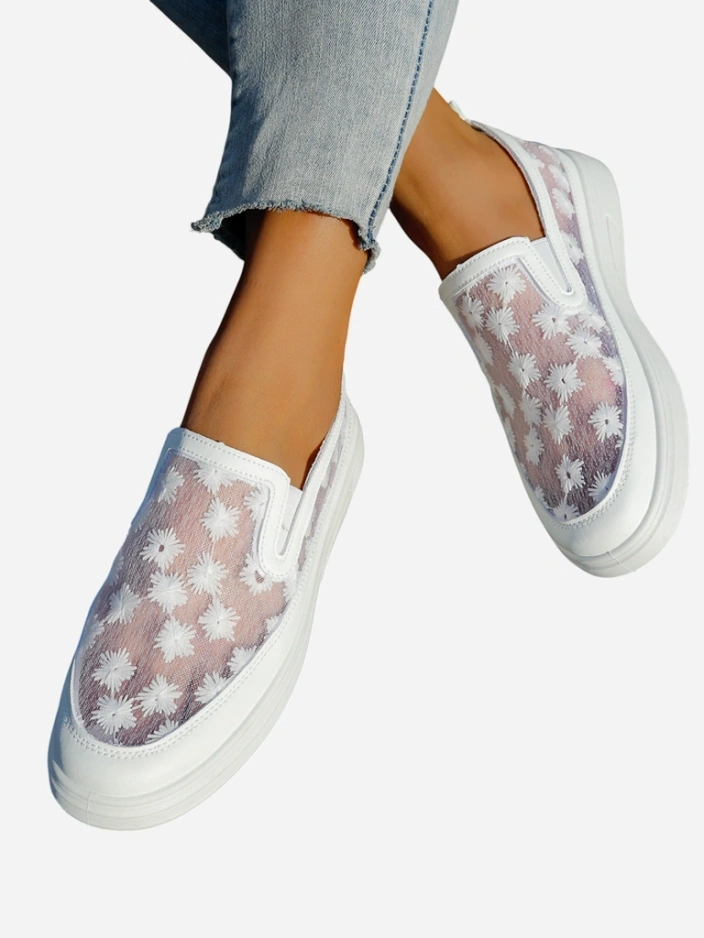 Royalfashion Женски мрежести мокасини с цветя Emzos