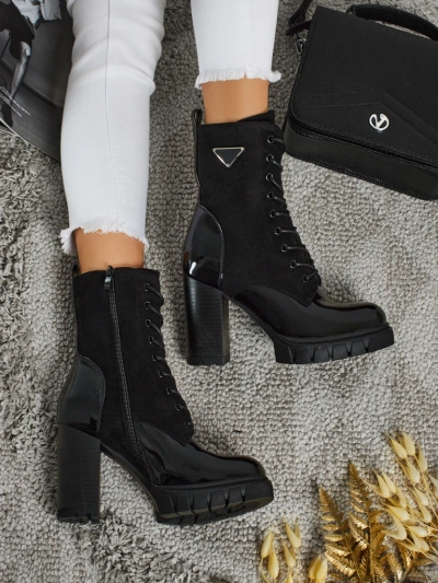 Дамски еко велурени боти на ток Event Bramble