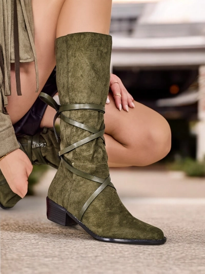 Royalfashion Ниски ботуши с нисък ток Rolizoo