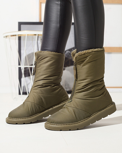 Тъмнозелени дамски ботуши a'la snow boots Tirigga- Footwear