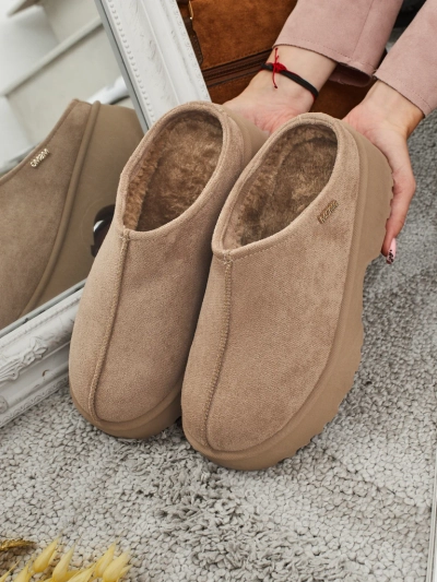 Къси дамски боти а'ла сноубутс с пухкава подплата Noelina