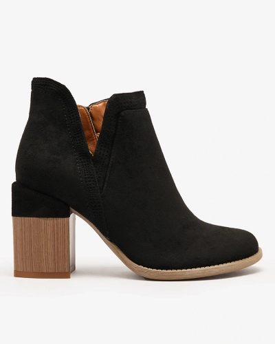 Royalfashion Black Lemere ботуши с квадратен ток