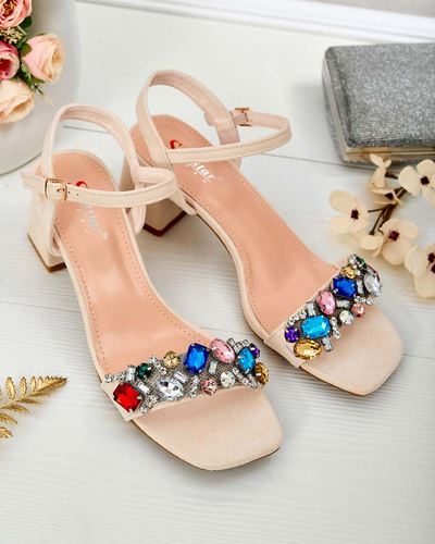 Royalfashion Дамски сандали на ток с кристали Osdar