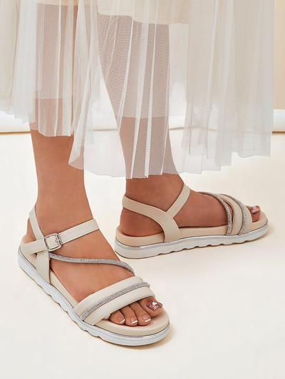 Royalfashion Дамски сандали на платформа с камъни Magnol