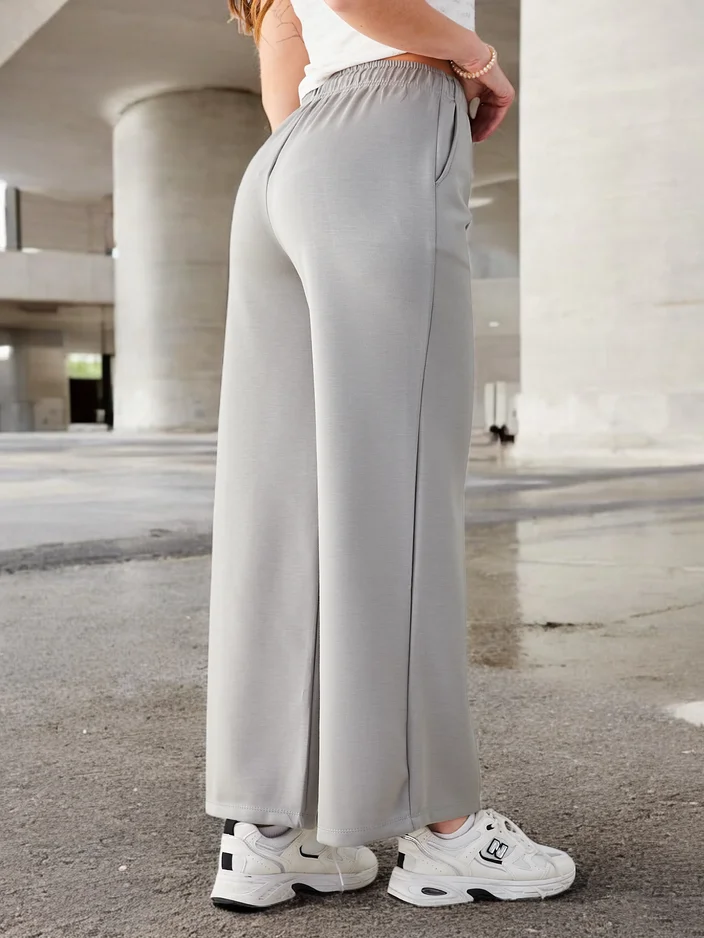 Royalfashion Широки дамски панталони с гънка