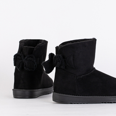 Дамски боти Aurelia в черен цвят на плосък ток