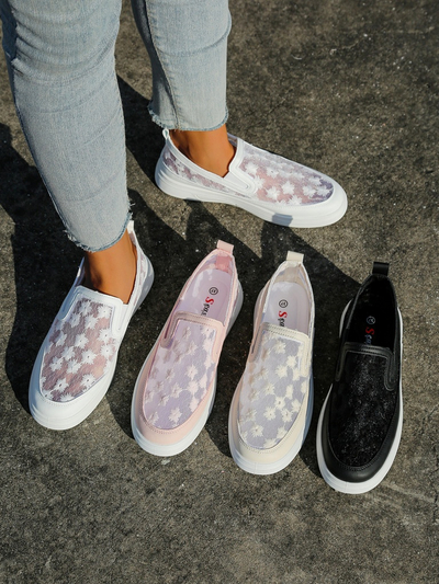 Роялфешън дамски мокасини от мрежа с цветя Emzos