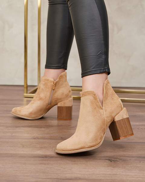 Royalfashion Светлокафяви дамски ботуши Ricteas stiletto