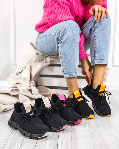 Czarno - fuksjowe sportowe buty damskie Bommgi - Obuwie