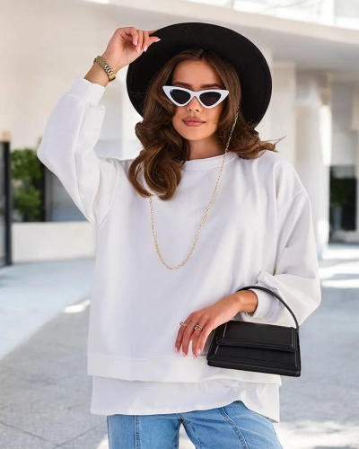 Royalfashion Дамски памучен тънък суитшърт