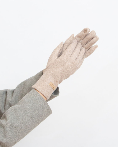 Royalfashion Бежови дамски ръкавици от плат