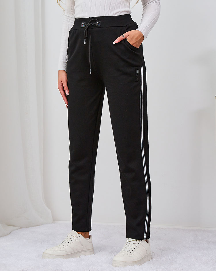 Royalfashion Черни дамски потници с кант