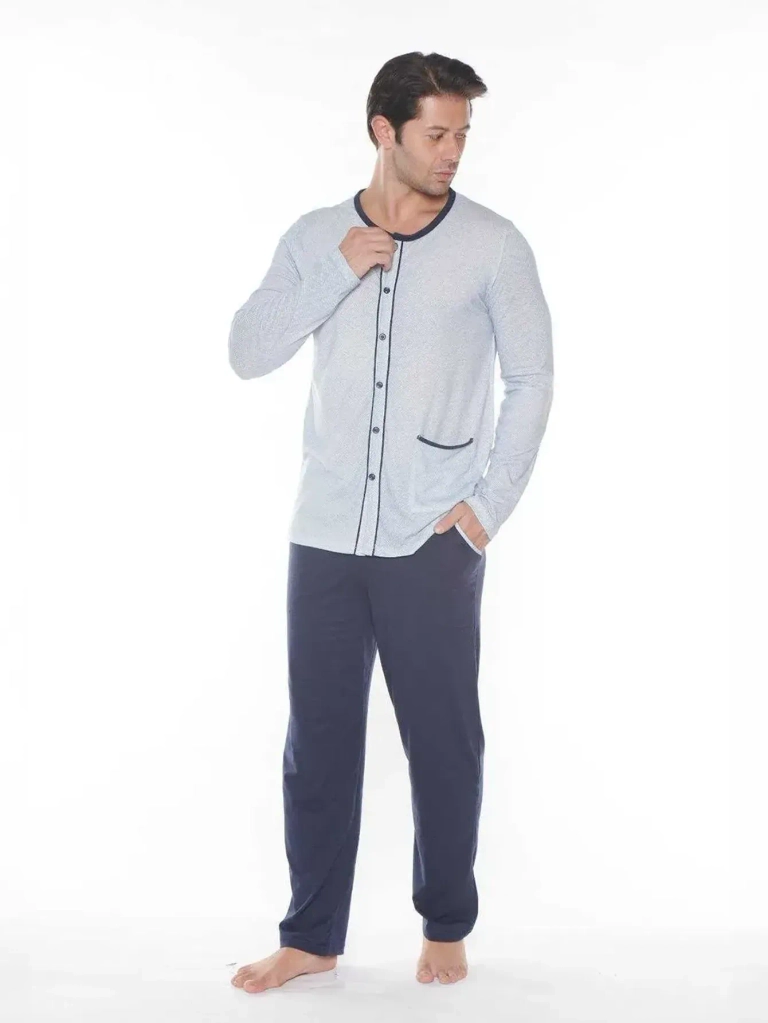 Роялфешън Памучни мъжки пижами с принт