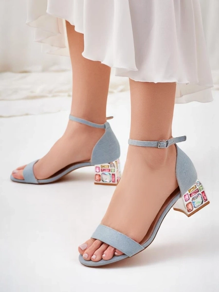 Дамски сандали Royalfashion с декоративни токчета Ballou