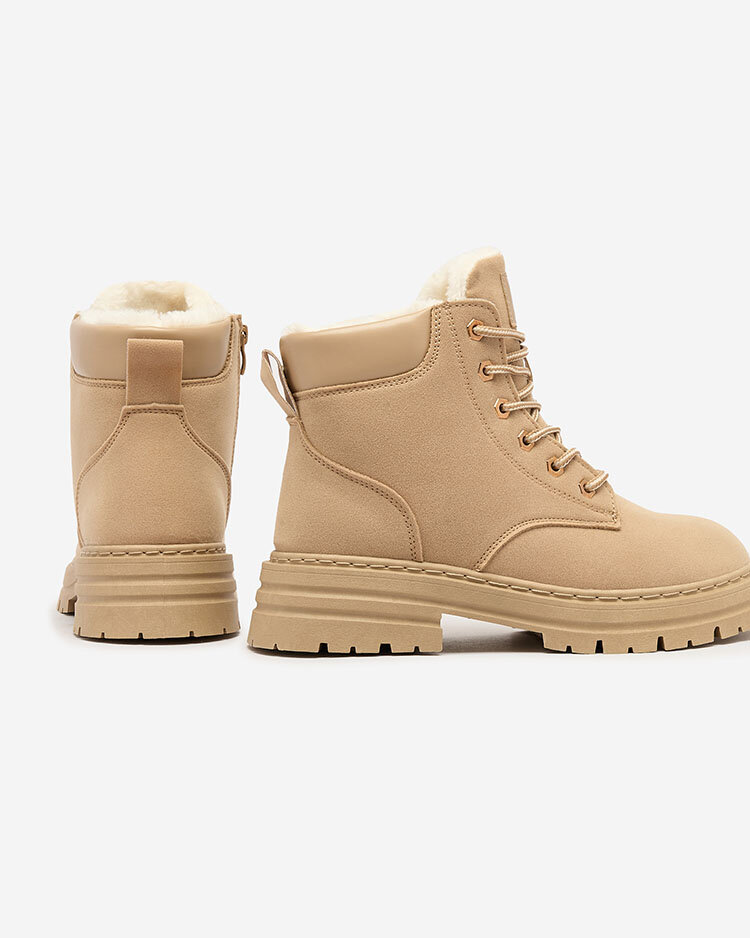 Royalfashion Светлокафяви дамски изолирани ботуши тип "трапер" Radoras