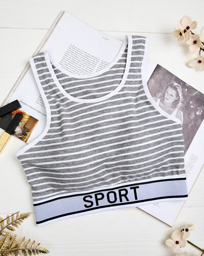 Royalfashion Дамски спортен сутиен на райета