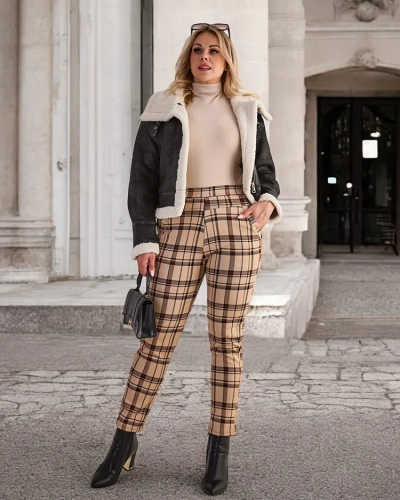 Royalfashion Затоплени дамски панталони с гети PLUS SIZE