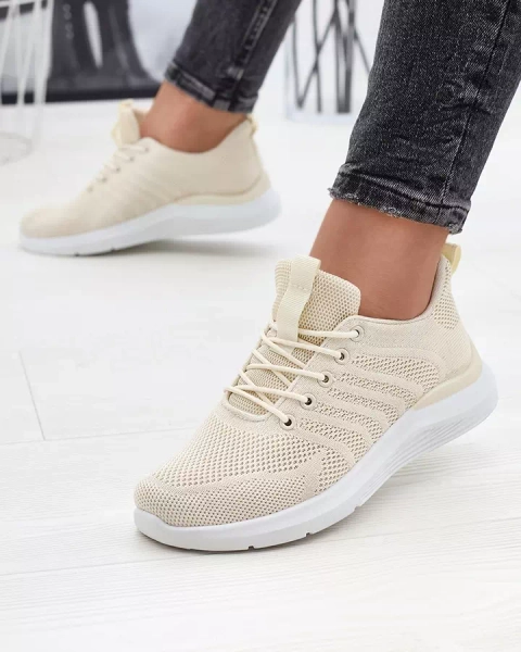 Кремави дамски спортни обувки от плат Bofia - Обувки
