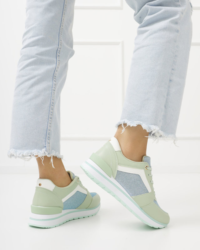 Zielone damskie sportowe sneakersy z brokatem Berilan - Obuwie