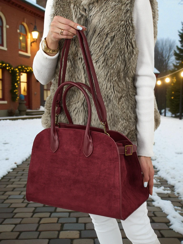 Дамска чанта тип shopper от еко велур Dorelle