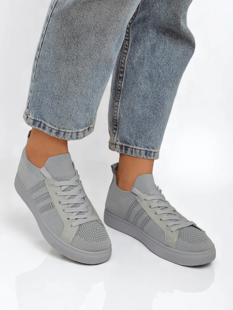 Androsia Gray Sneakers – Стилни спортни обувки, плоски, за лятото и пролетта