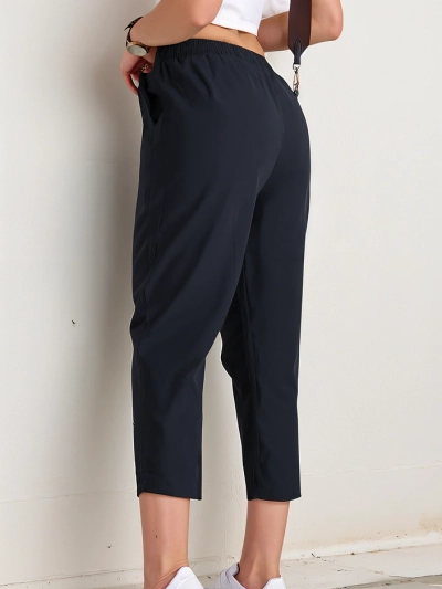 Royalfashion Прости дамски платнени панталони 7/8