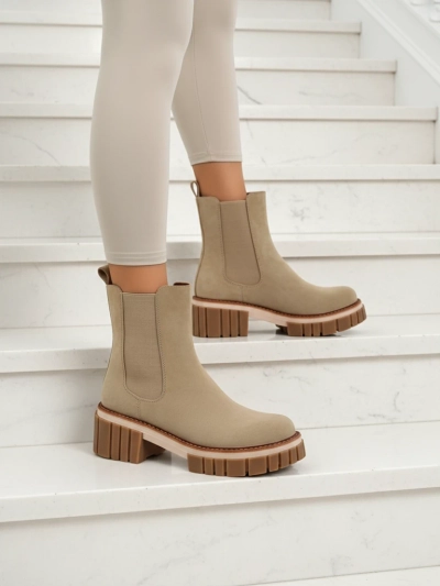 Боти до глезена на токче от еко набук Amber Walk