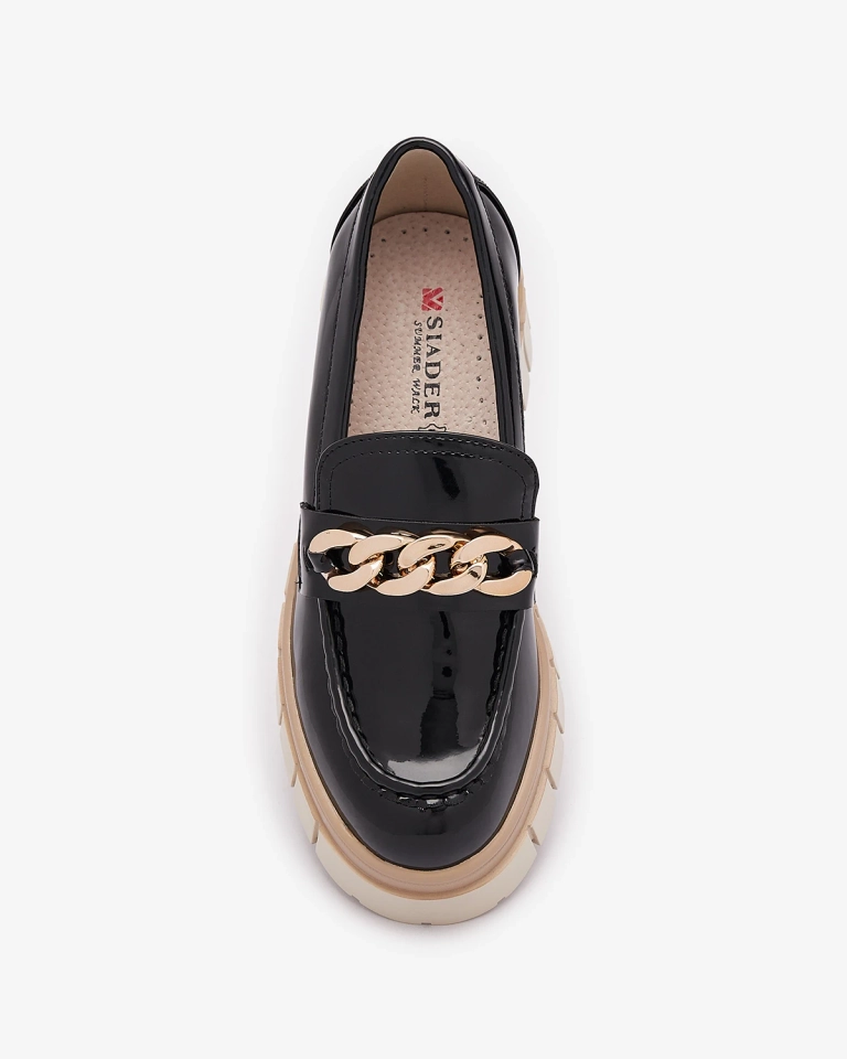 Лакирани дамски мокасини в черно Aquan- Footwear